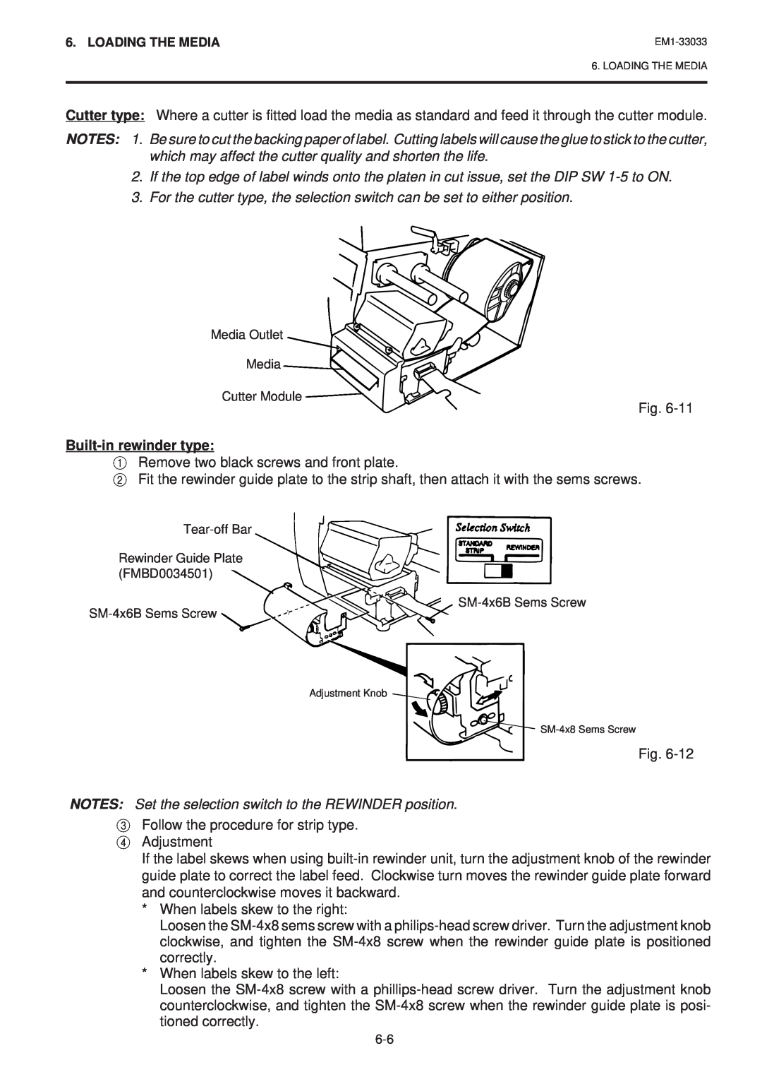 Toshiba EM1-33033E owner manual Built-in rewinder type 