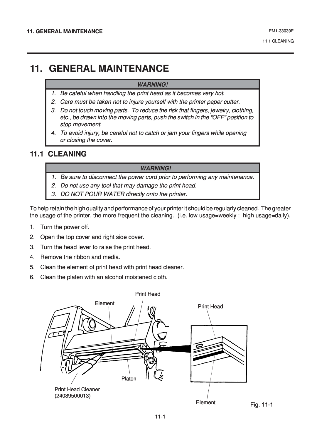 Toshiba B-870 SERIES, EM1-33039EE owner manual General Maintenance, Cleaning 