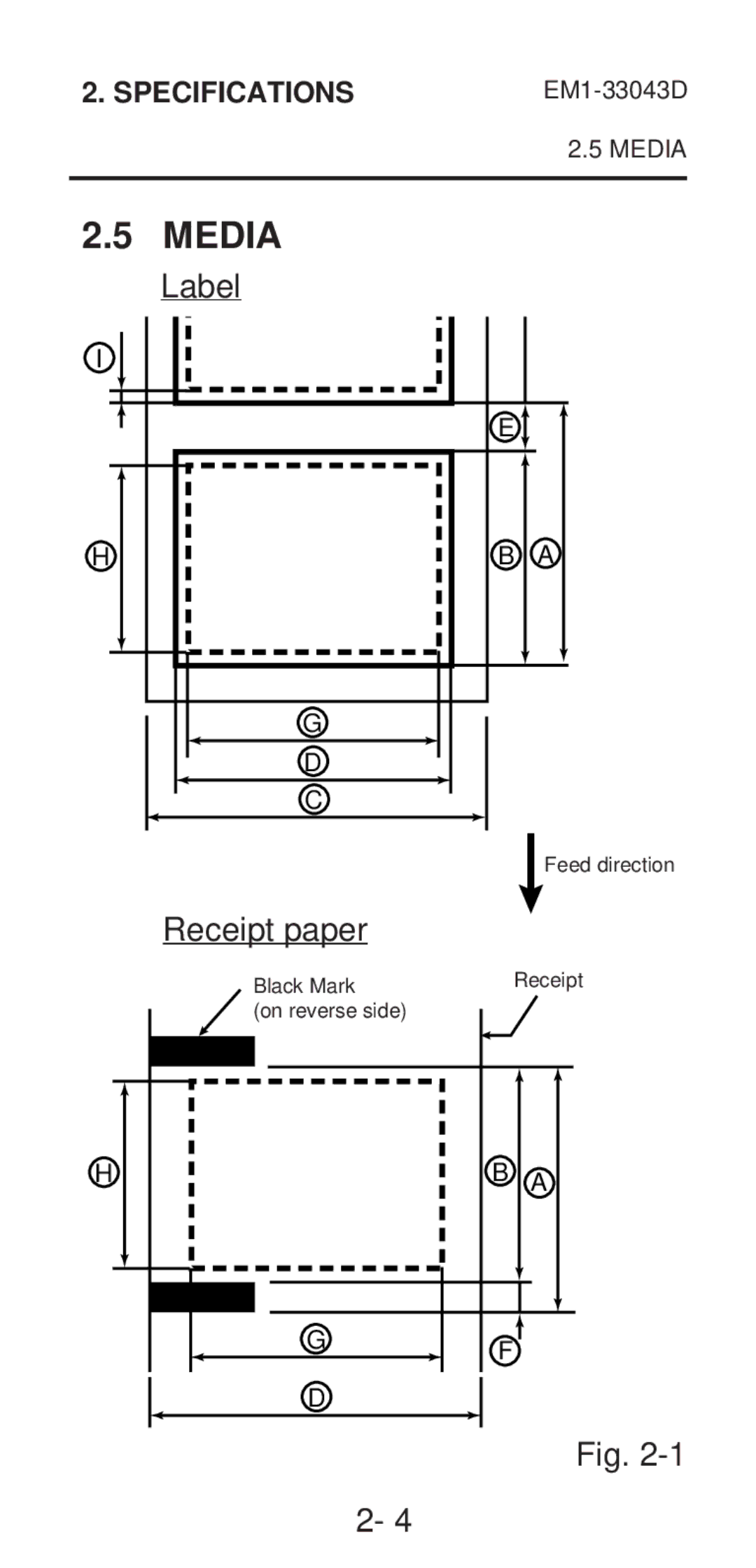 Toshiba EM1-33043A, EM1-33043D, B-210 SERIES owner manual Media, Label, Receipt paper 