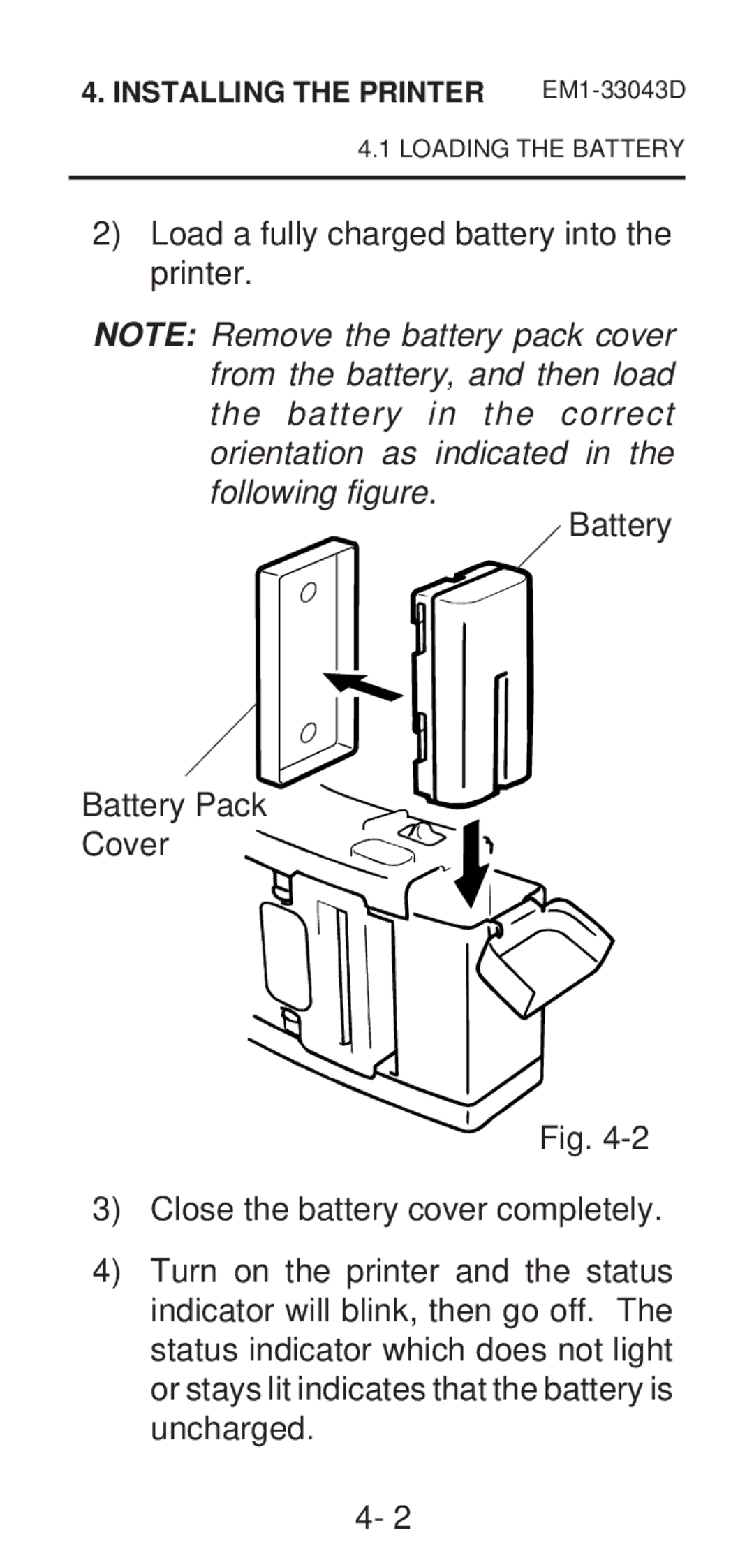 Toshiba EM1-33043D, EM1-33043A, B-210 SERIES owner manual Installing the Printer 