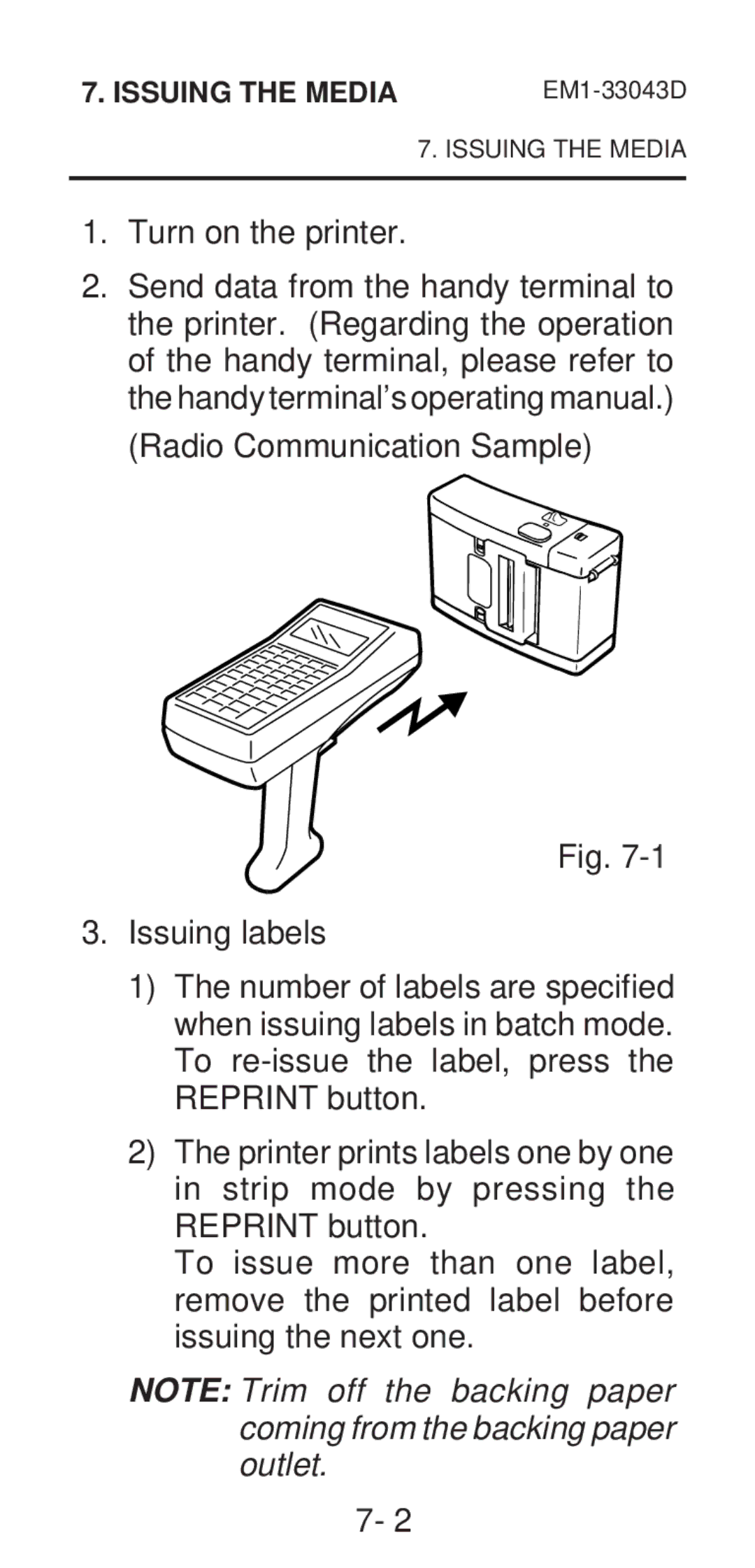 Toshiba EM1-33043A, EM1-33043D, B-210 SERIES owner manual Turn on the printer 