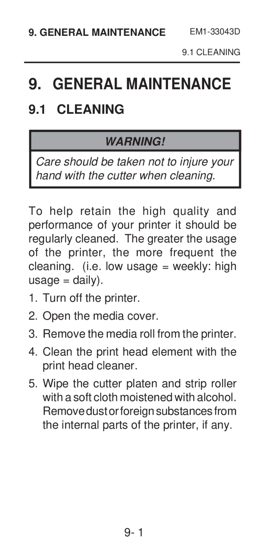 Toshiba B-210 SERIES, EM1-33043D, EM1-33043A owner manual General Maintenance, Cleaning 