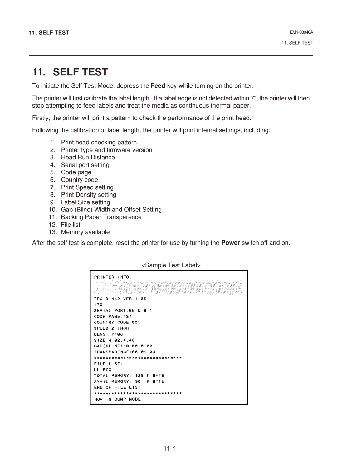 Toshiba EM1-33046AE, B-442-QP owner manual Self Test 