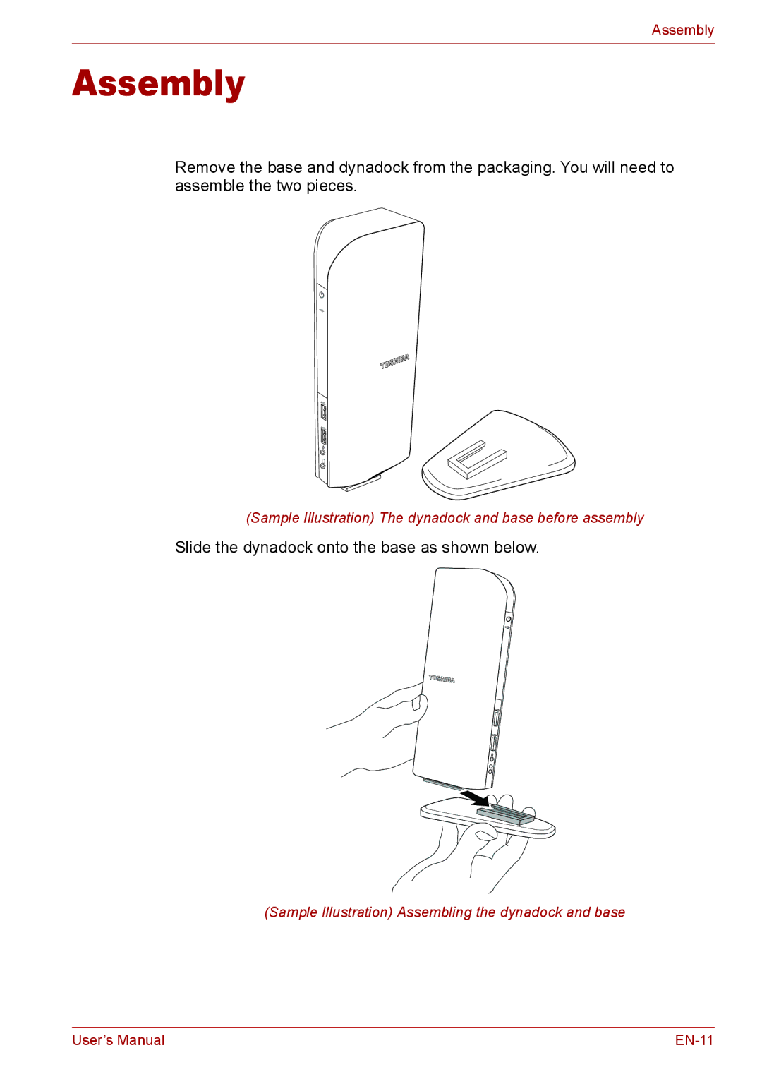 Toshiba EN-2 user manual Assembly 