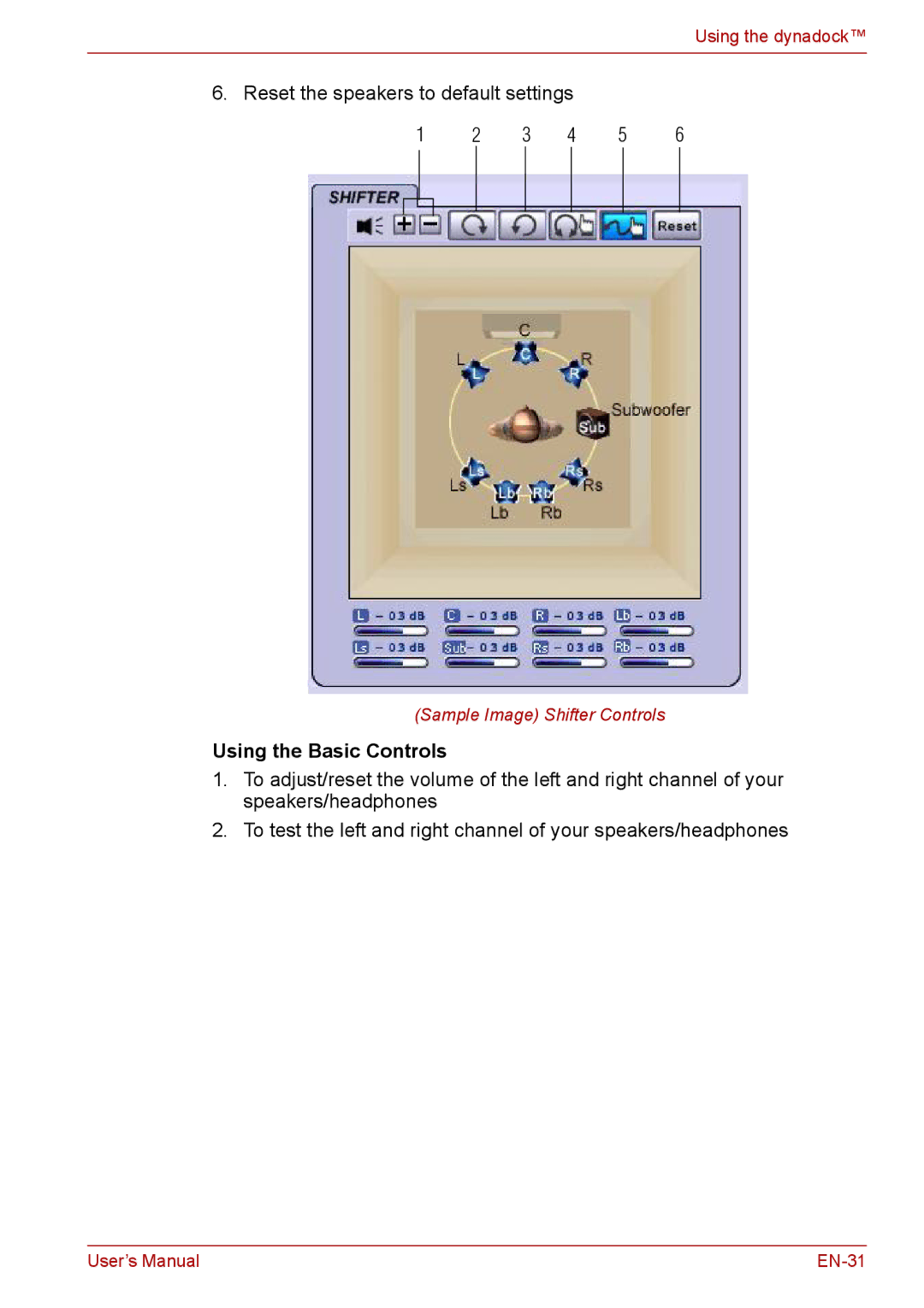 Toshiba EN-2 user manual Using the Basic Controls 