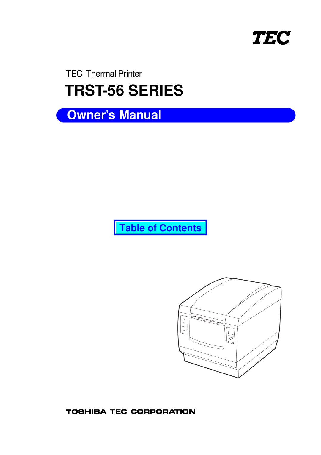 Toshiba TRST-56 SERIES, EO1-13016 owner manual TRST-56 Series 