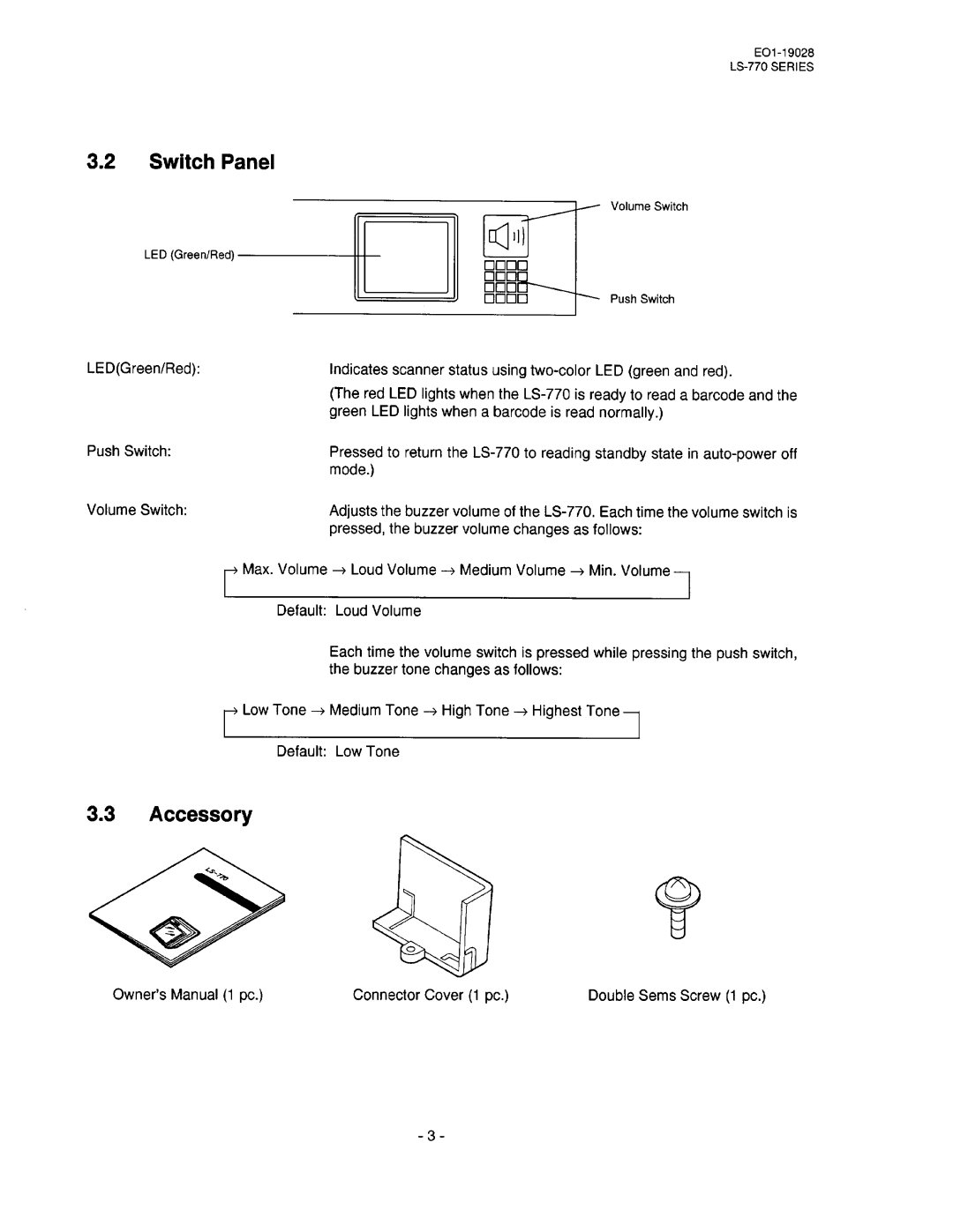 Toshiba LS-770 SERIES, EO1-19028B manual 