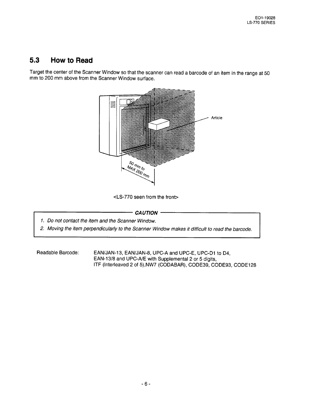 Toshiba EO1-19028B, LS-770 SERIES manual 