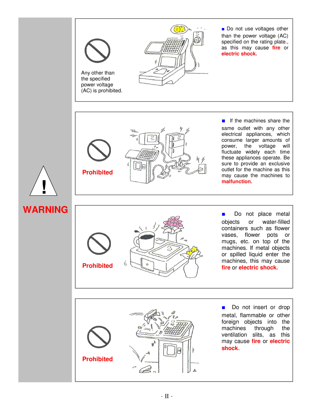 Toshiba LS-770 SERIES, EO1-19028B manual Electric shock, Malfunction 