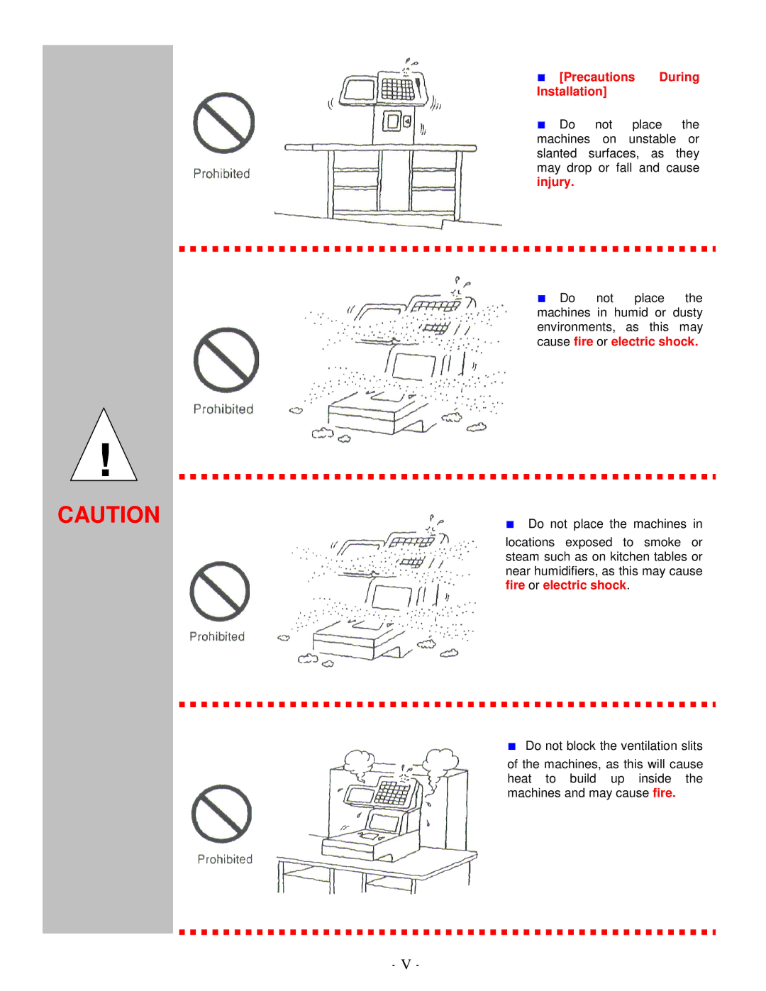 Toshiba EO1-19028B, LS-770 SERIES manual Precautions During Installation, Cause fire or electric shock 