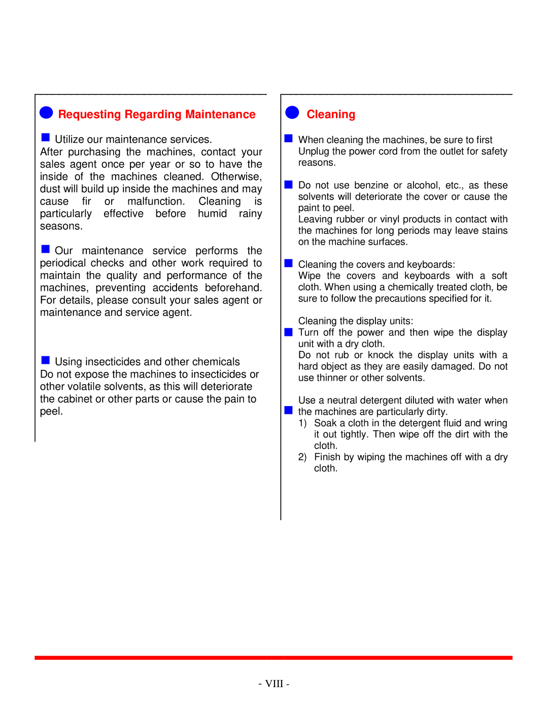 Toshiba LS-770 SERIES, EO1-19028B manual Requesting Regarding Maintenance 