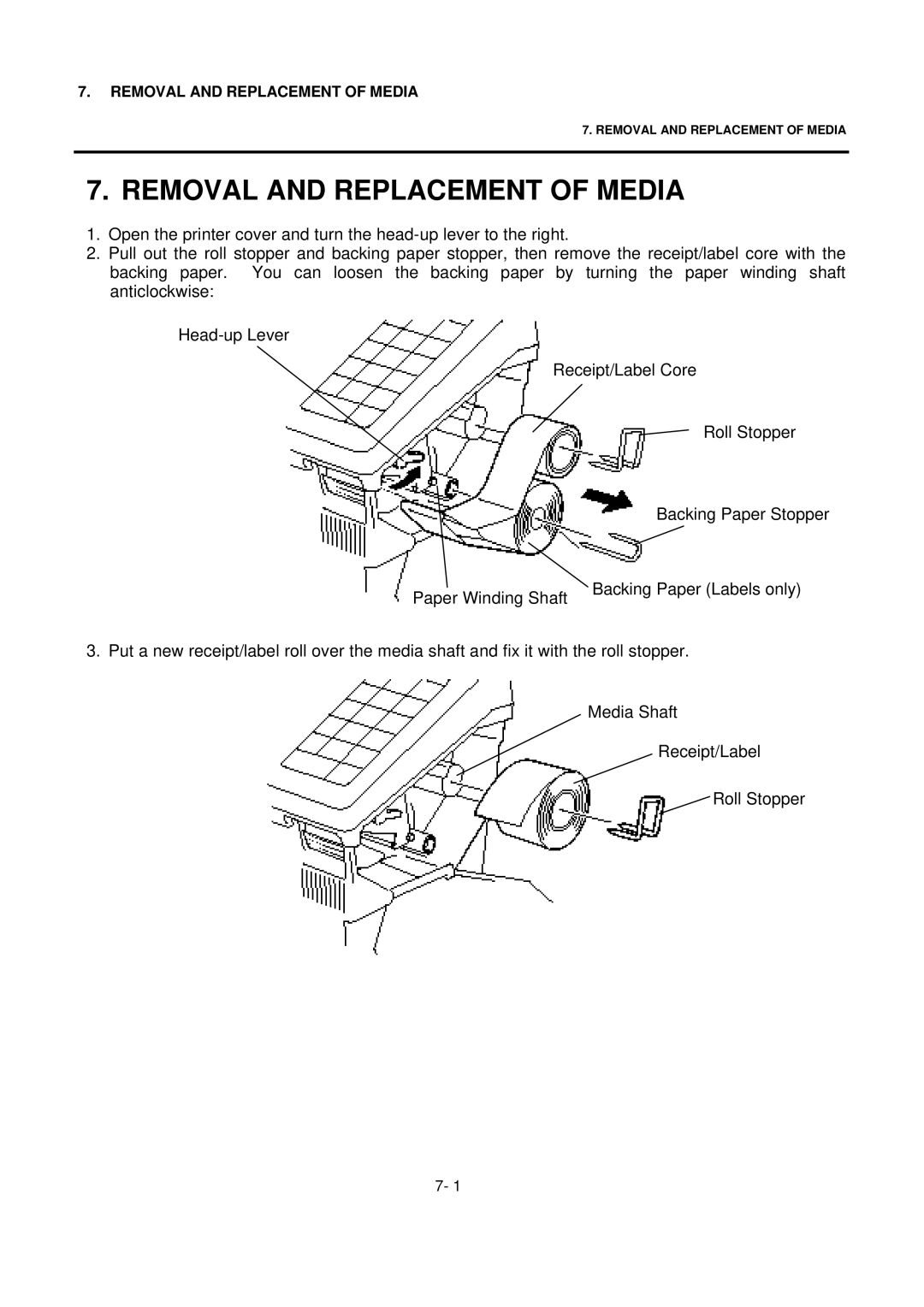 Toshiba EO1-32004BE, H-9000N-US owner manual Removal and Replacement of Media 