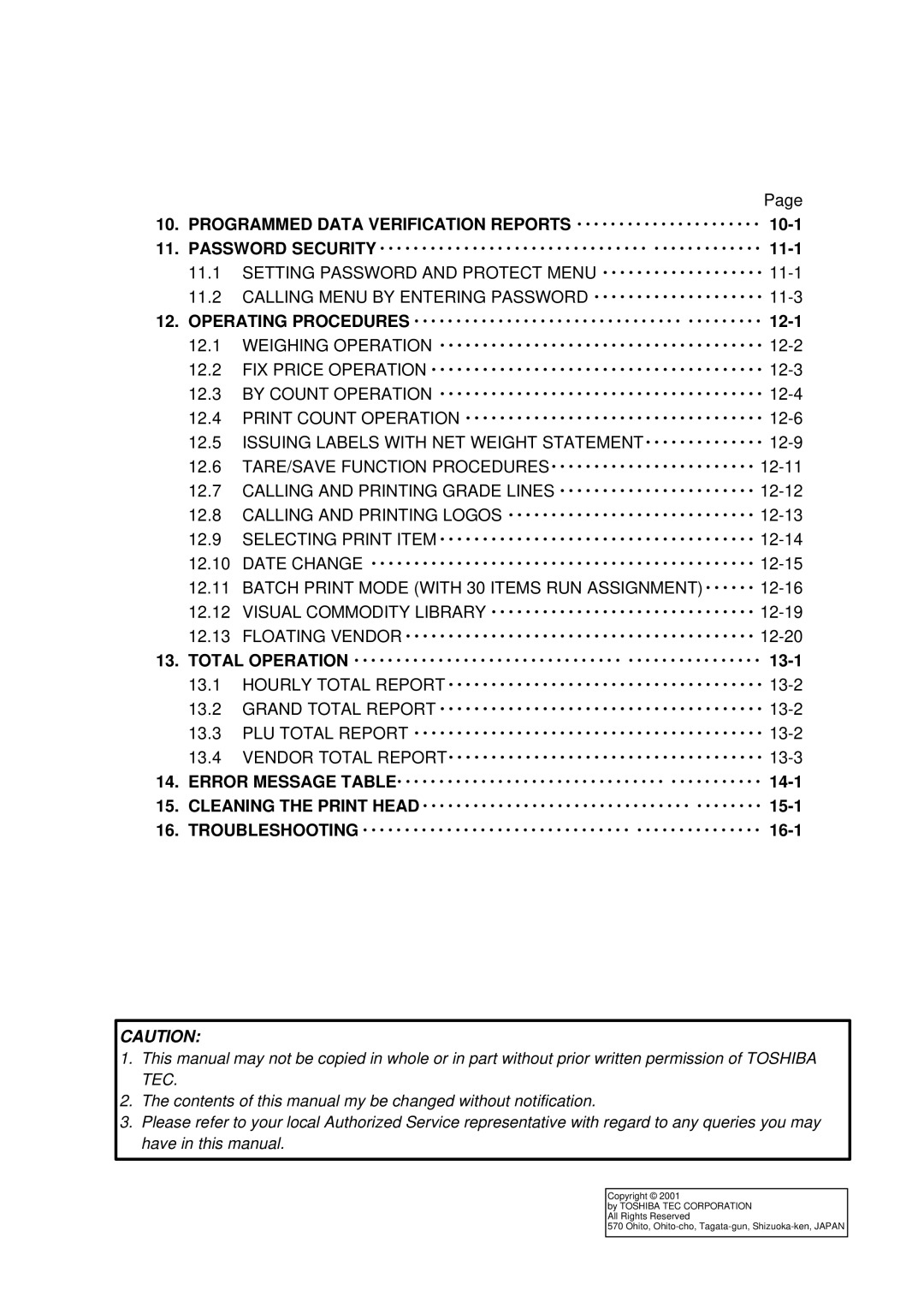 Toshiba EO1-32004BE, H-9000N-US owner manual Programmed Data Verification Reports ･･････････････････････ 