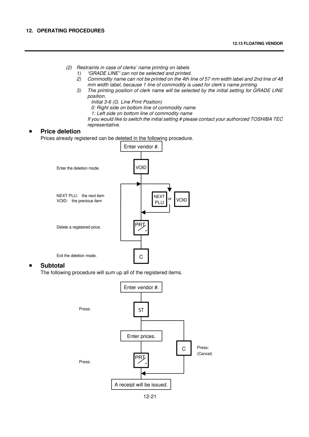 Toshiba H-9000N-US, EO1-32004BE owner manual Price deletion, Subtotal 