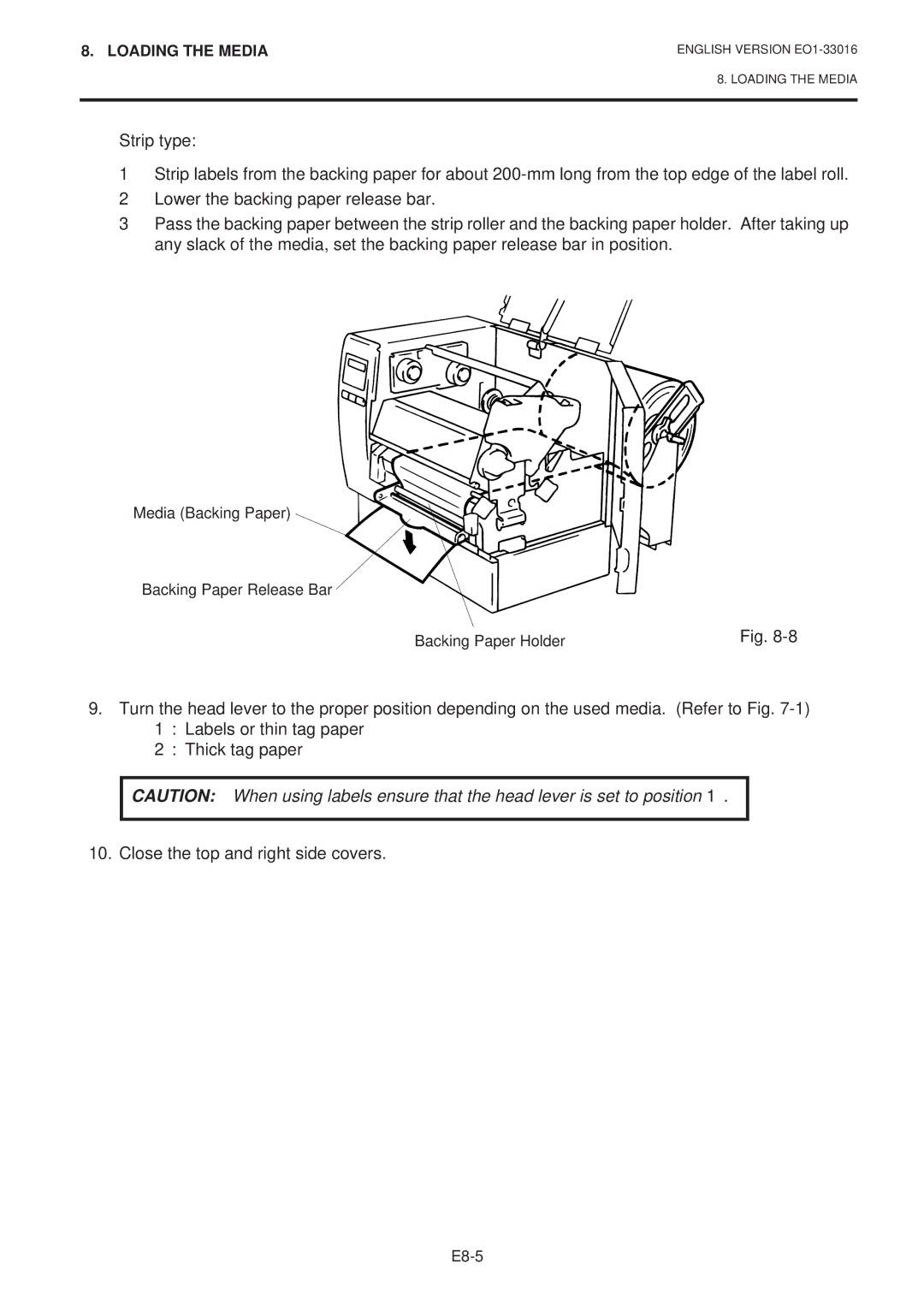 Toshiba B-670 SERIES, EO1-33016E owner manual E8-5 