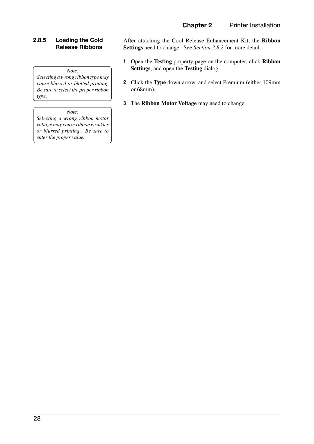 Toshiba EO1-33027E, CB-426-T3-QQ owner manual Loading the Cold Release Ribbons 