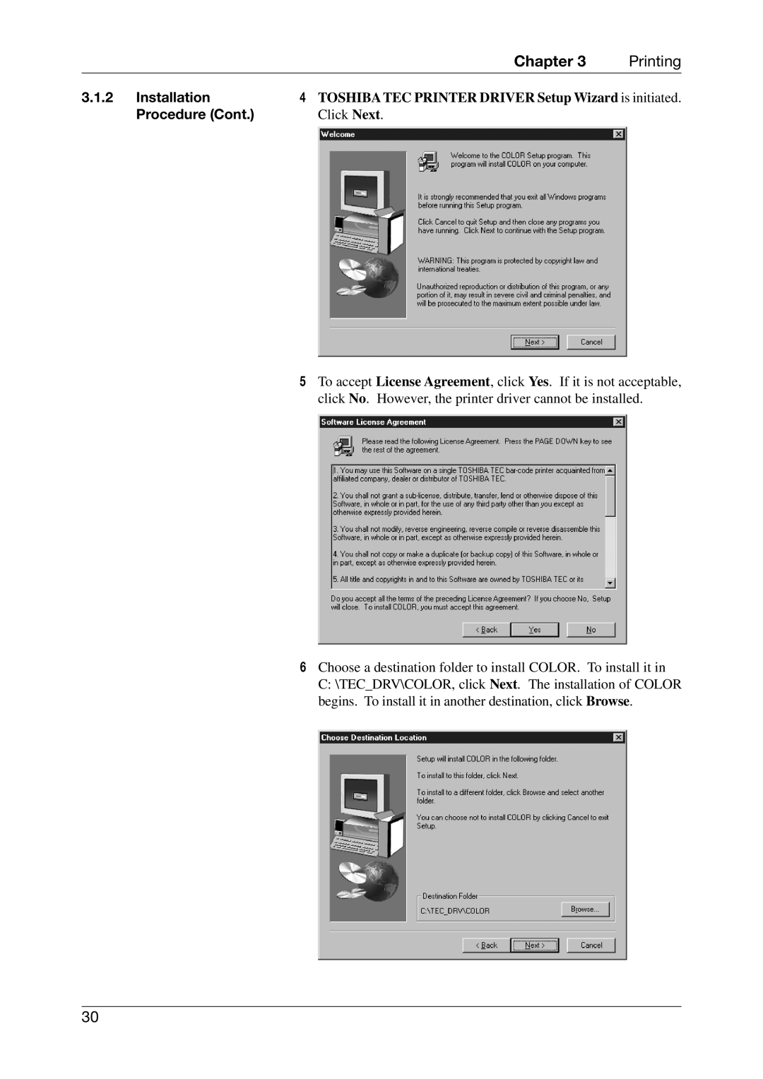 Toshiba EO1-33027E, CB-426-T3-QQ owner manual Installation, Click Next 