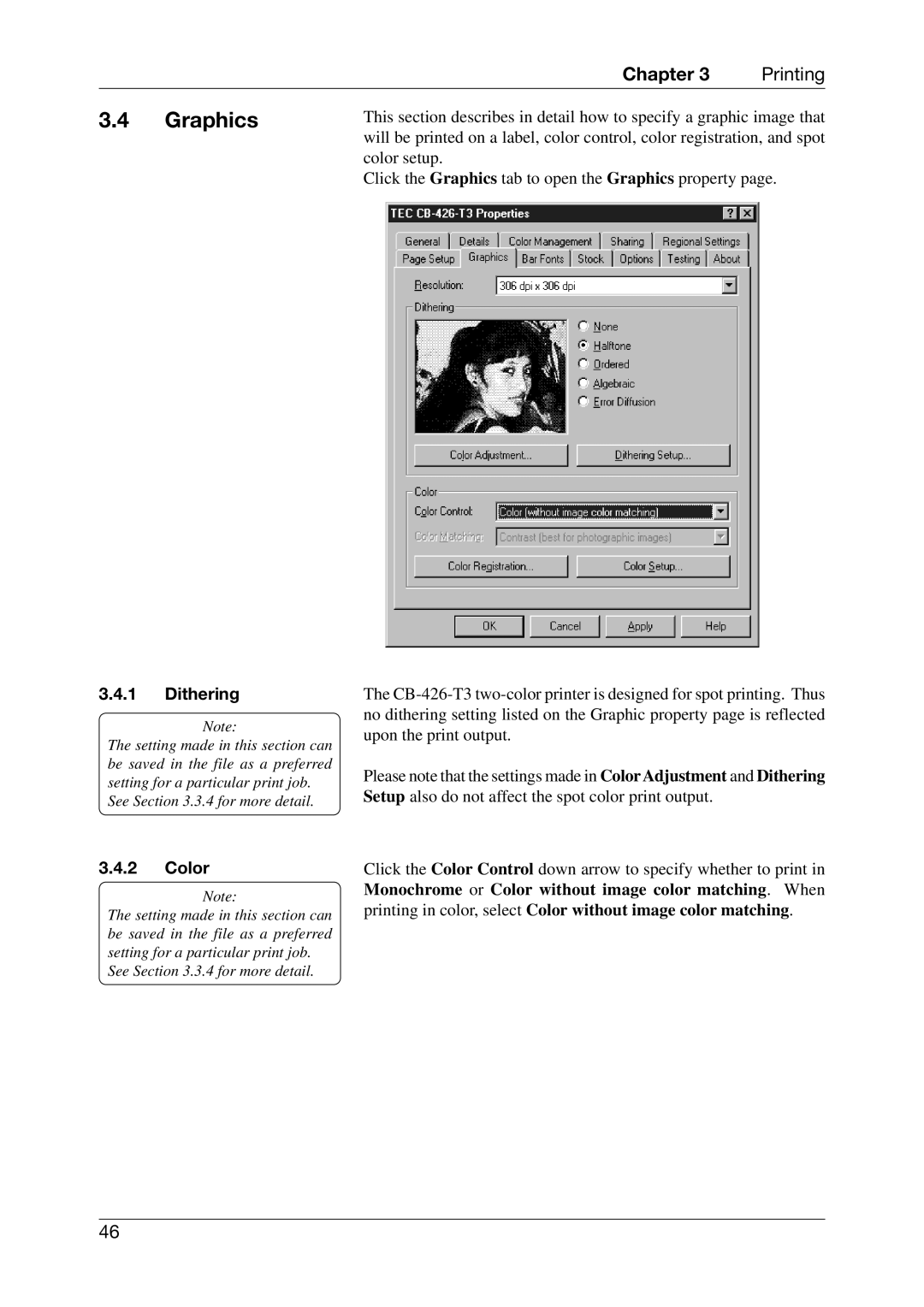 Toshiba EO1-33027E, CB-426-T3-QQ owner manual Graphics, Dithering, Color 