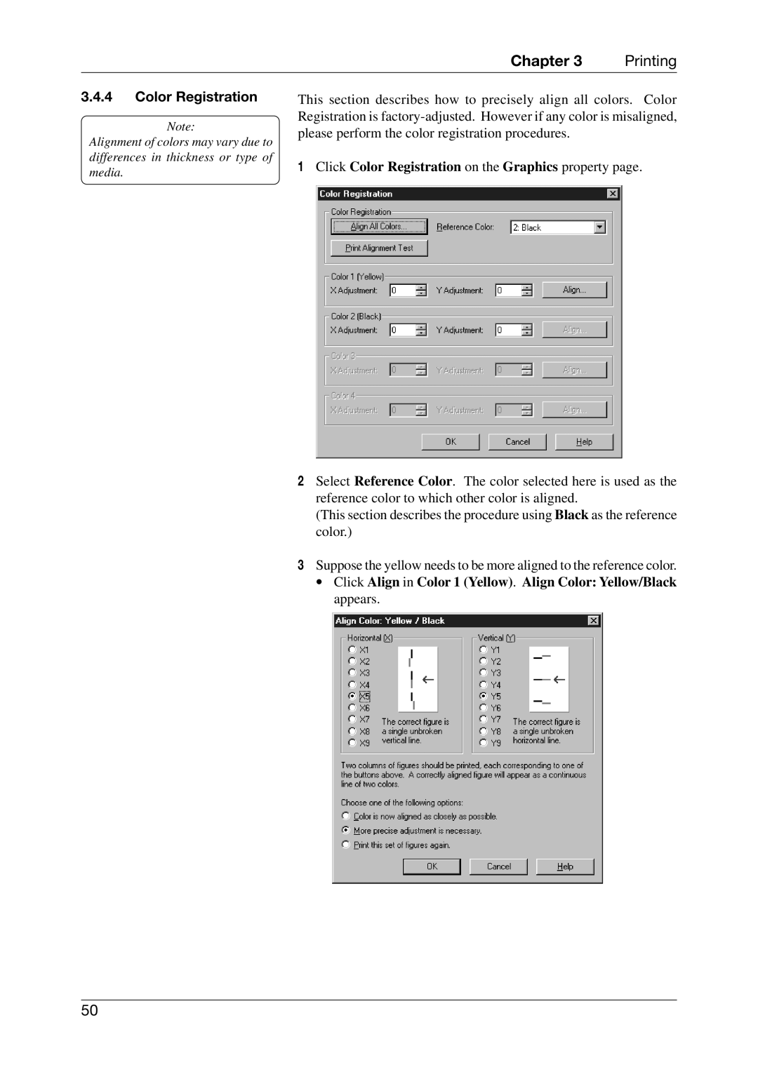 Toshiba CB-426-T3-QQ, EO1-33027E owner manual Click Color Registration on the Graphics property 