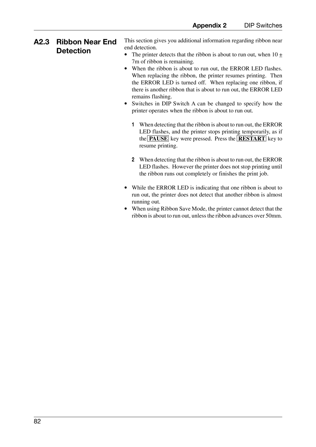 Toshiba EO1-33027E, CB-426-T3-QQ owner manual A2.3 Ribbon Near End Detection 