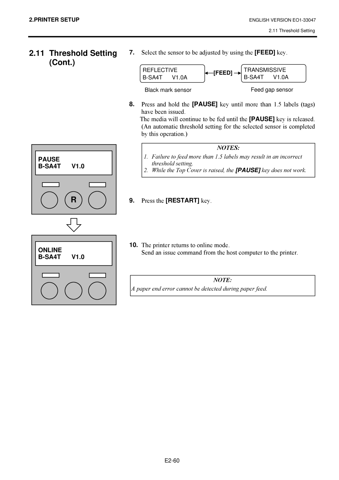 Toshiba B-SA4TM SERIES, EO1-33047 owner manual Online, #1276=#, # WKUHVKROG#VHWWLQJ1# 