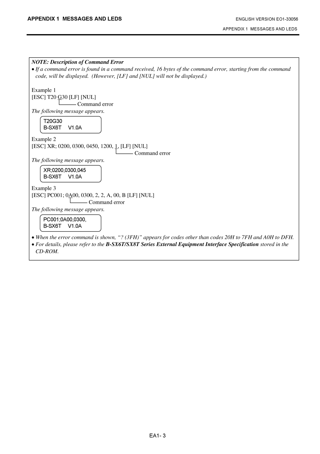 Toshiba B-SX6T Series, EO1-33056D owner manual Following message appears 