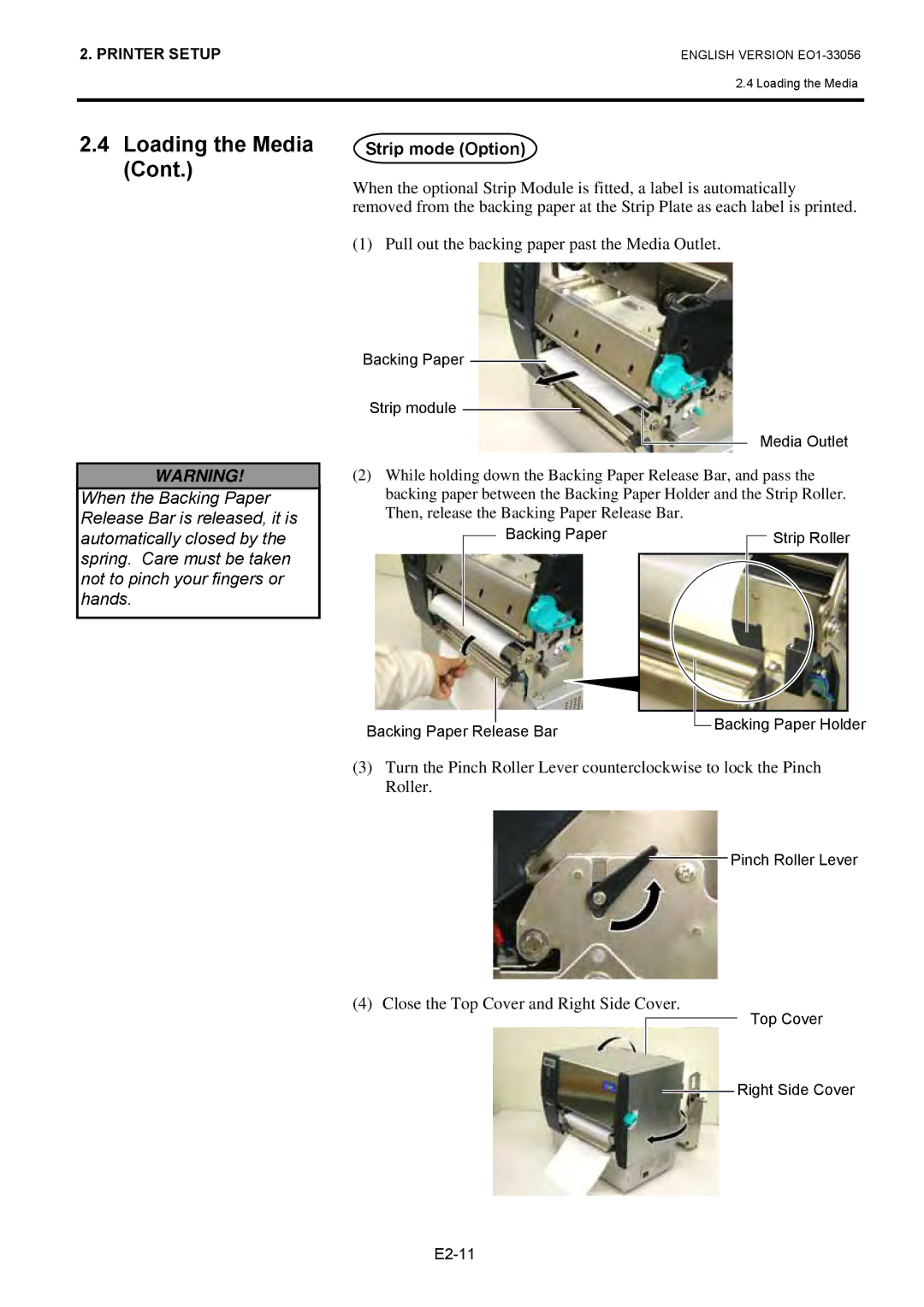 Toshiba B-SX6T Series, EO1-33056D owner manual Strip mode Option 