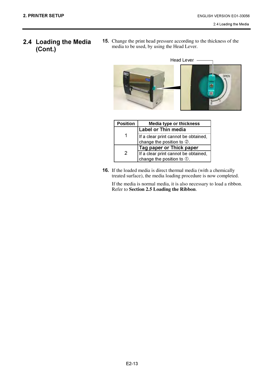 Toshiba B-SX6T Series, EO1-33056D owner manual Label or Thin media, Tag paper or Thick paper 