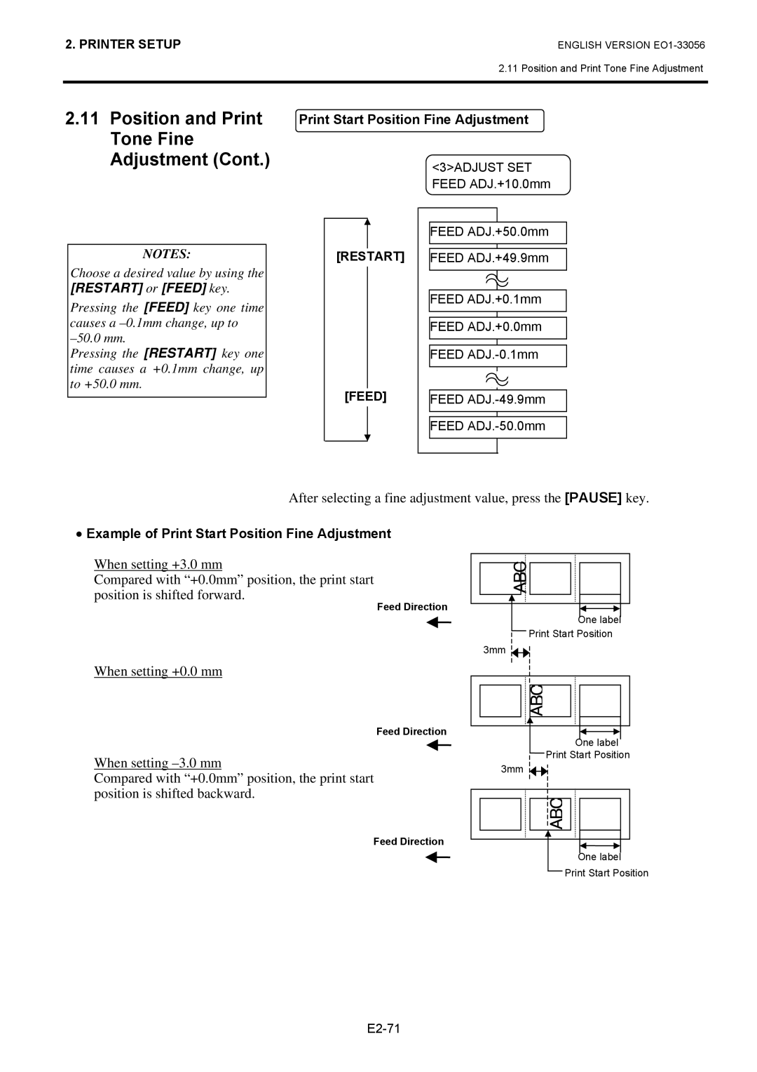 Toshiba B-SX6T Series, EO1-33056D owner manual Position and Print, Tone Fine, When setting +0.0 mm 