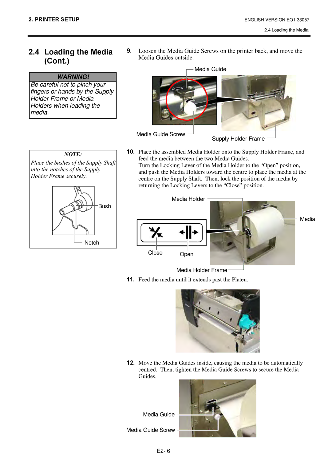 Toshiba EO1-33057D, B-SX8T SERIES owner manual Bush Notch 