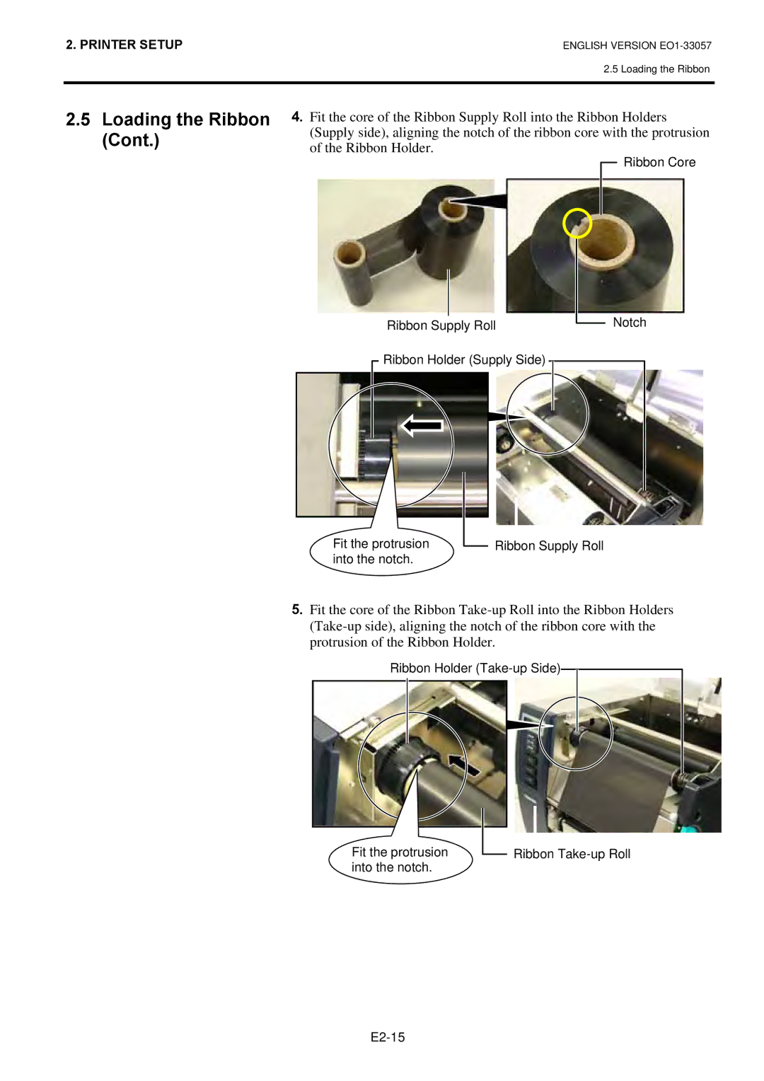 Toshiba EO1-33057D, B-SX8T SERIES owner manual Loading the Ribbon 