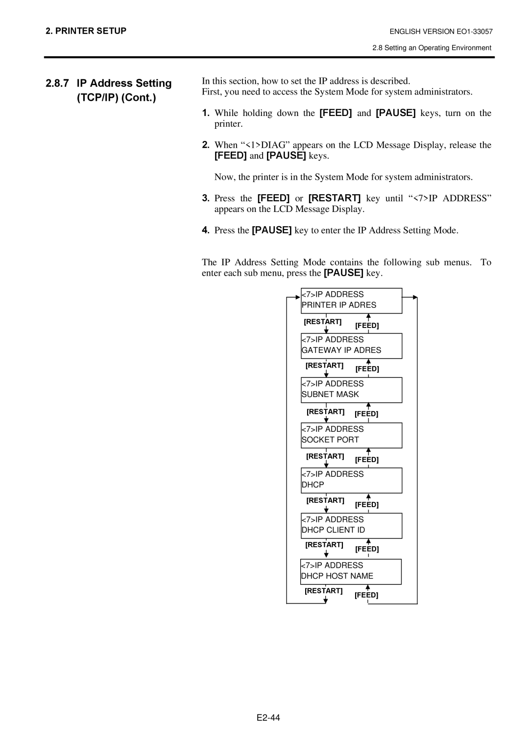 Toshiba B-SX8T SERIES, EO1-33057D owner manual Feed and Pause keys 