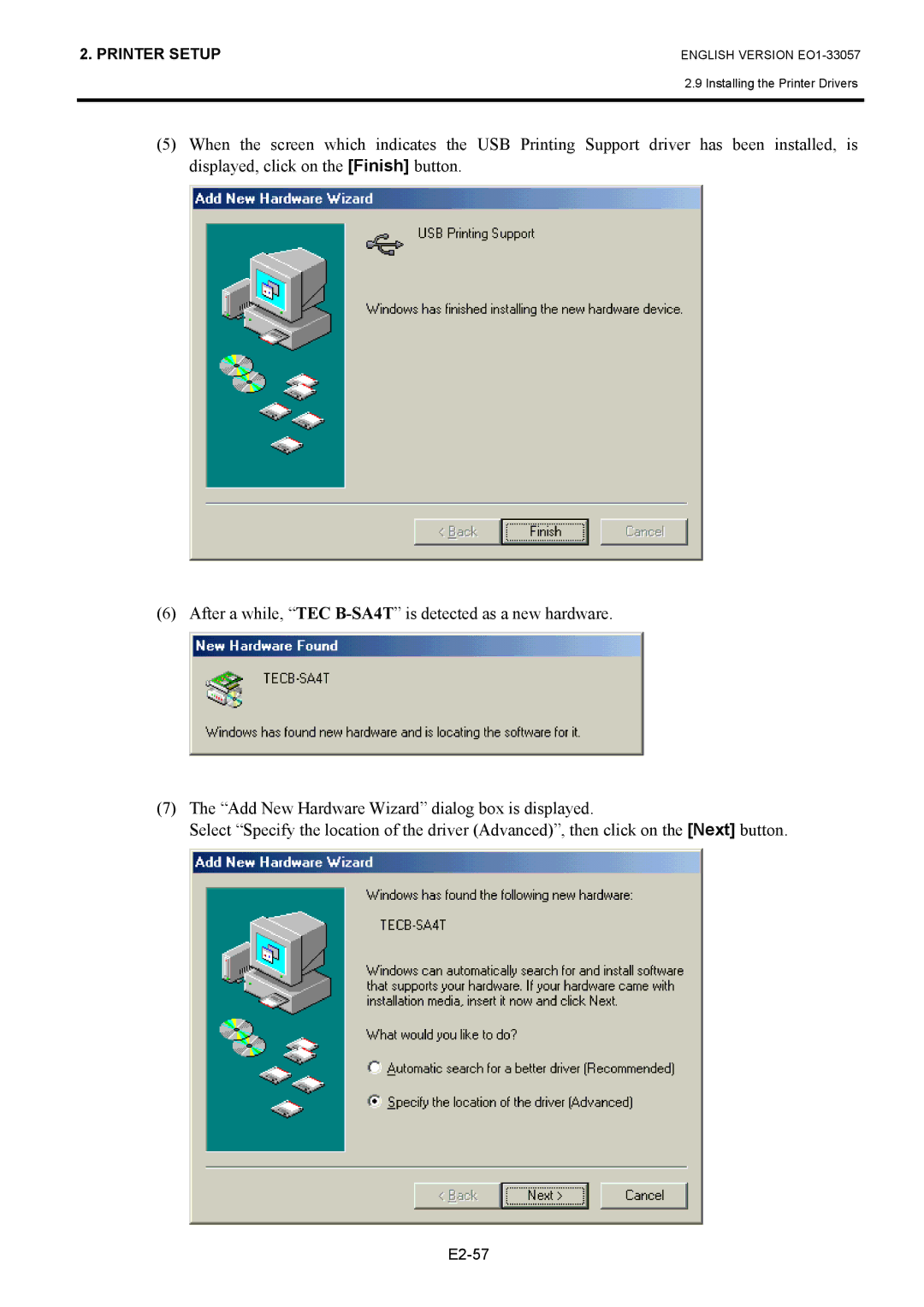 Toshiba EO1-33057D, B-SX8T SERIES owner manual E2-57 