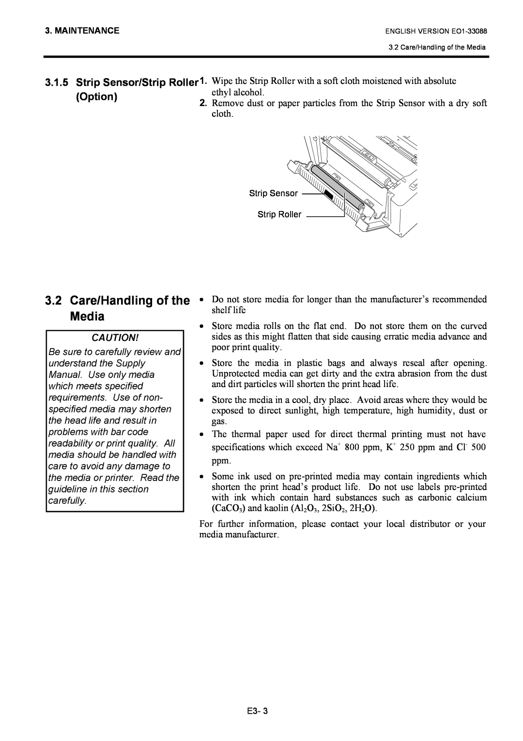 Toshiba B-EV4D SERIES, EO1-33088 owner manual Care/Handling of the Media, Option 