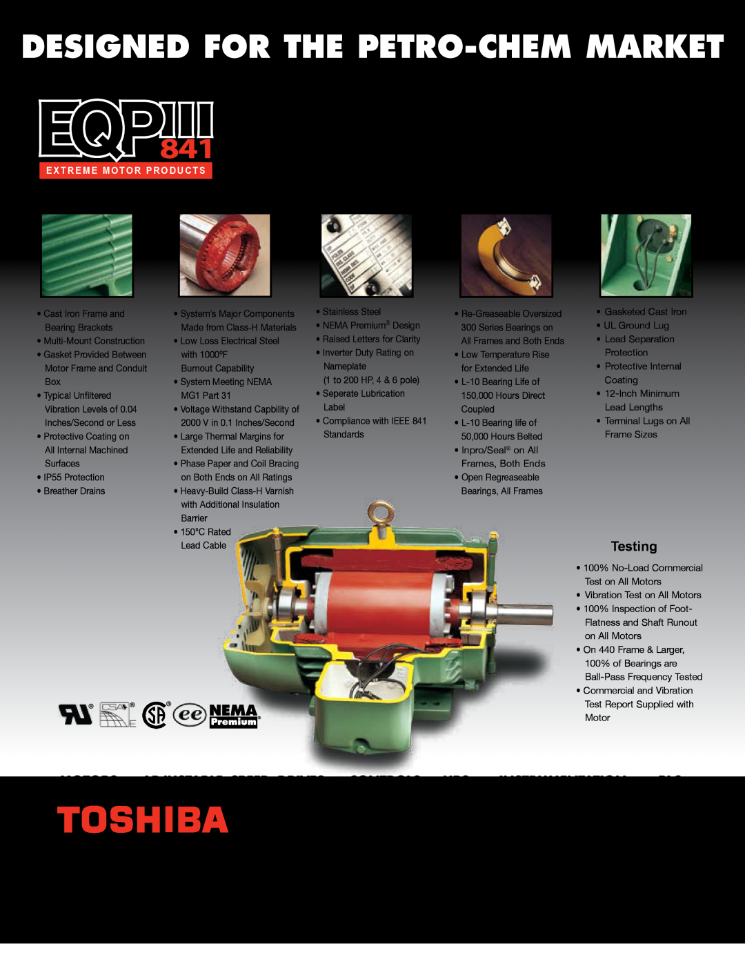 Toshiba EQPIII-841 Designed for the PEtro-Chem Market, LVMEQP3841080210, Available Through, Construction, Nameplate 