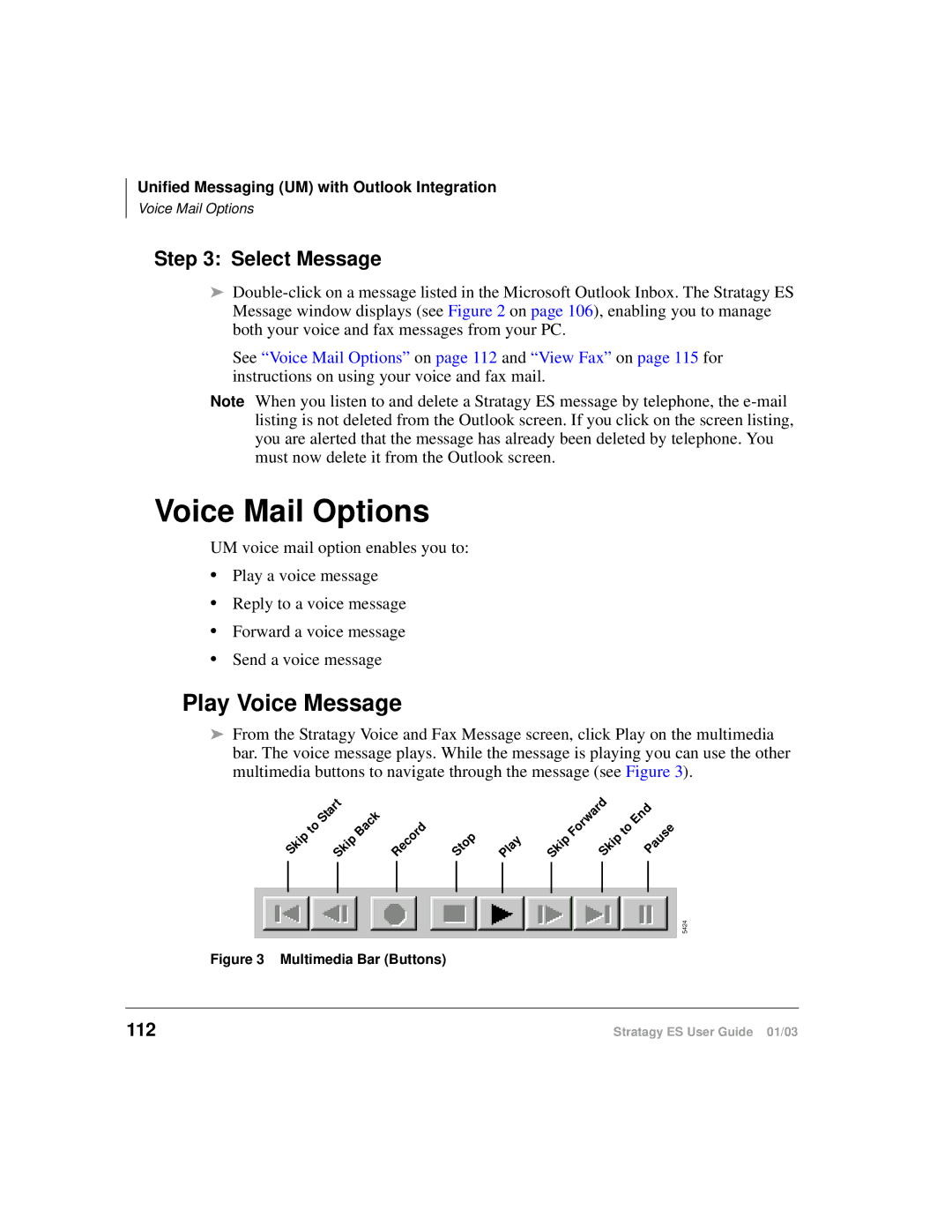 Toshiba ES80, ES4, ES96R manual Voice Mail Options, Play Voice Message 