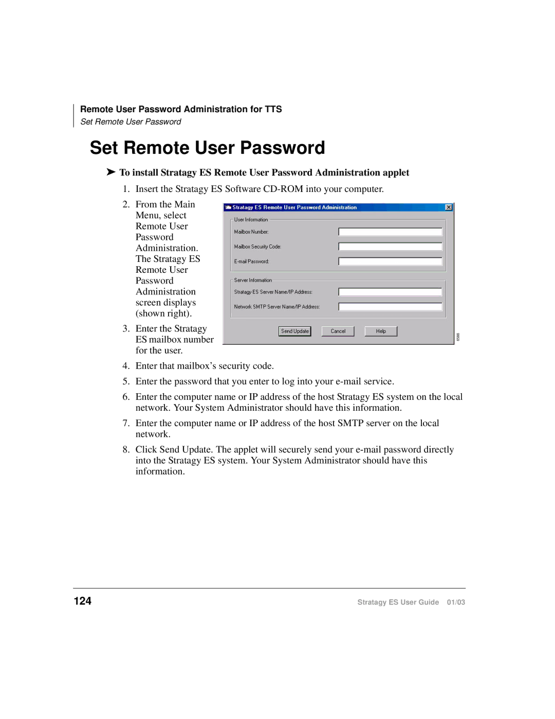 Toshiba ES80, ES4, ES96R manual Set Remote User Password, 124 