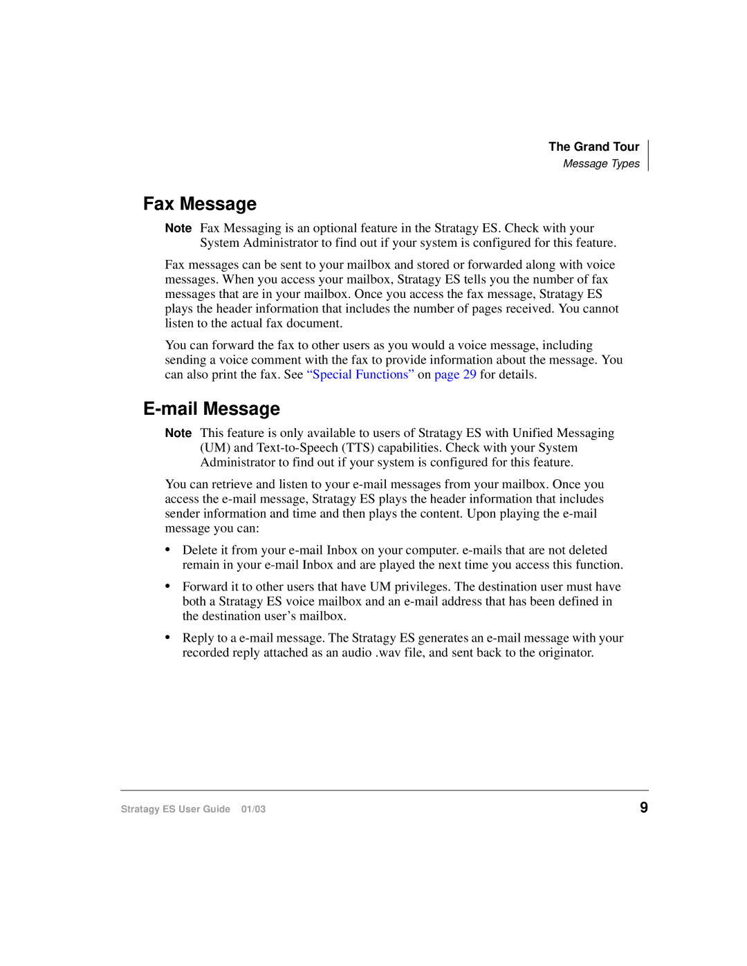 Toshiba ES4, ES96R, ES80 manual Fax Message, Mail Message 