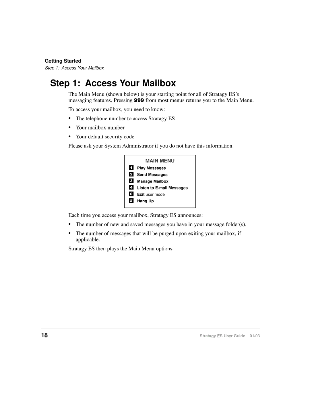 Toshiba ES4, ES96R, ES80 manual Access Your Mailbox 