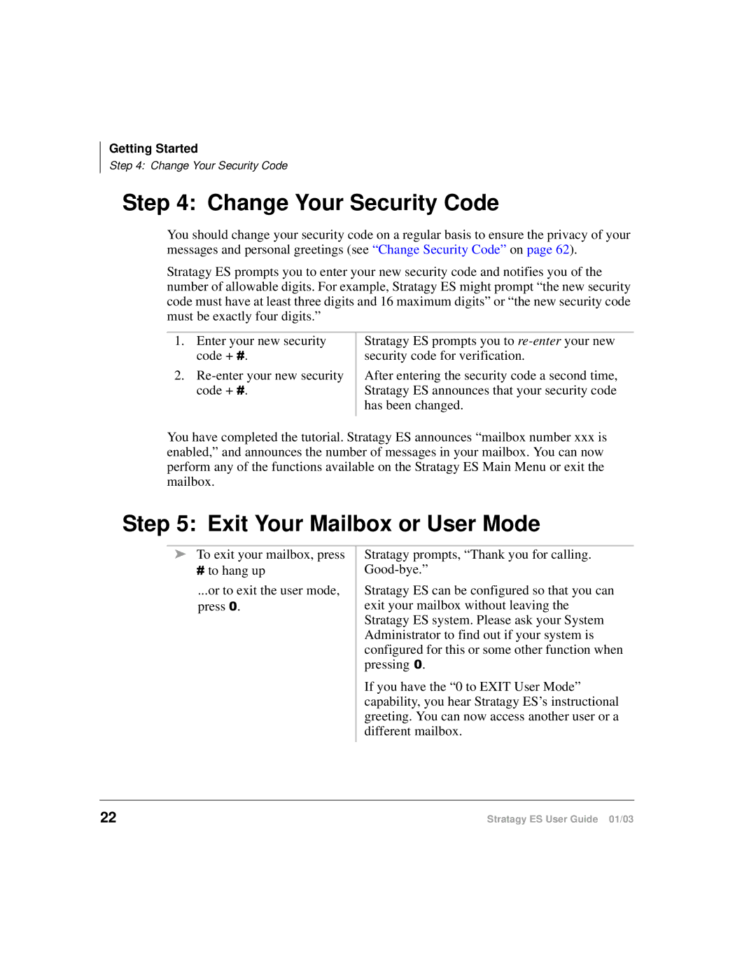 Toshiba ES4, ES96R, ES80 manual Change Your Security Code 