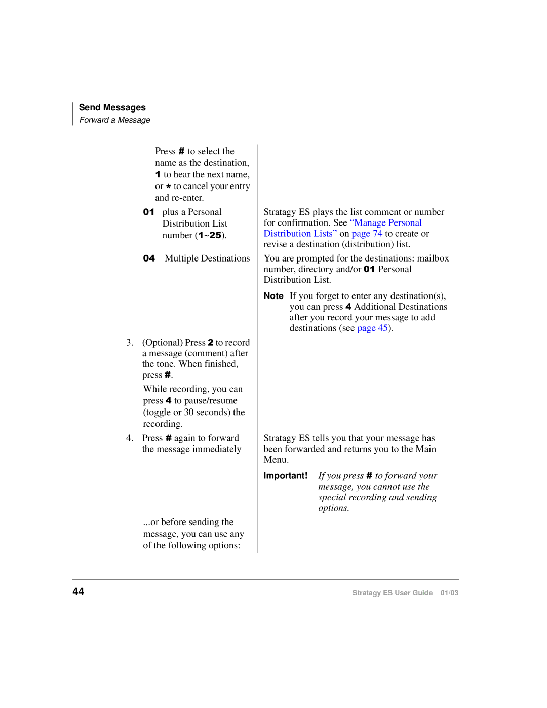 Toshiba ES80, ES4, ES96R manual Optional Press to record a message comment after 