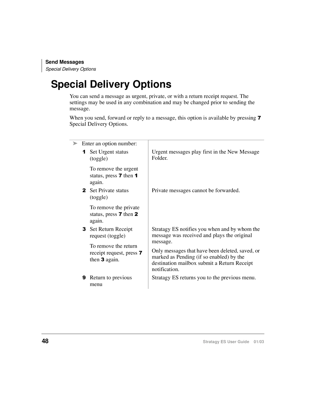 Toshiba ES80, ES4, ES96R manual Special Delivery Options 