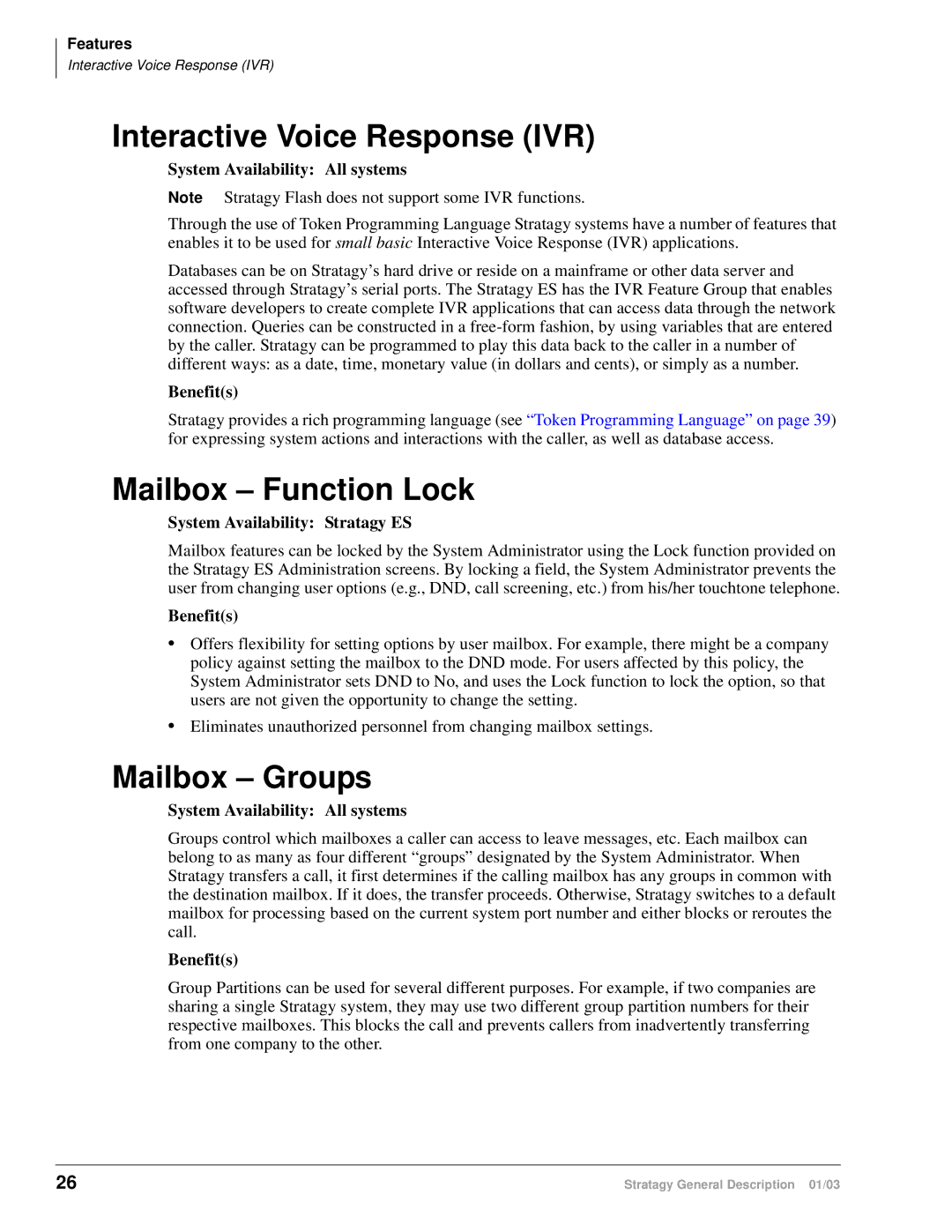 Toshiba ES80, ES4, ES96R, IVP8, IES32 manual Interactive Voice Response IVR, Mailbox Function Lock, Mailbox Groups 