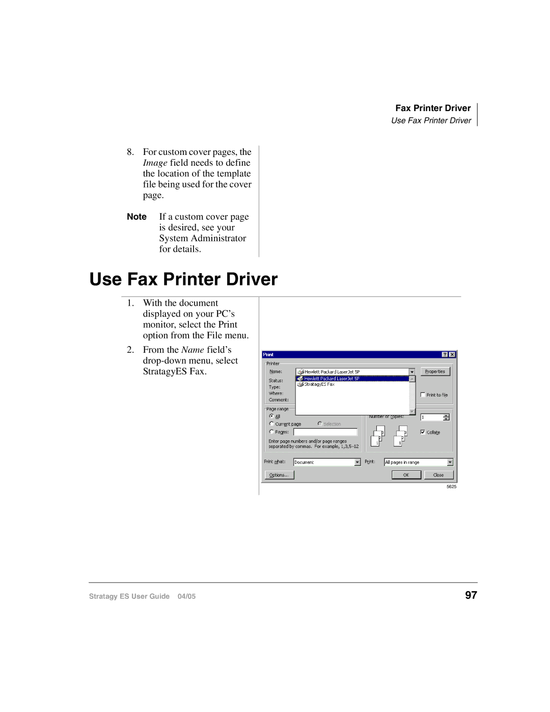 Toshiba ES8, ES48, IES32, ES96R2, IES16 manual Use Fax Printer Driver 