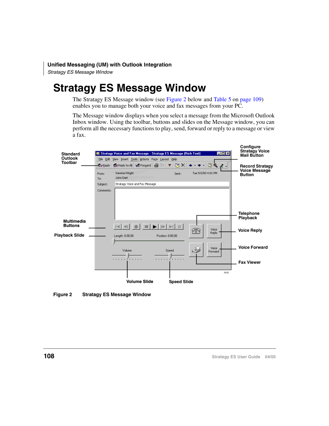 Toshiba ES48, IES32, ES96R2, IES16, ES8 manual Stratagy ES Message Window, 108 