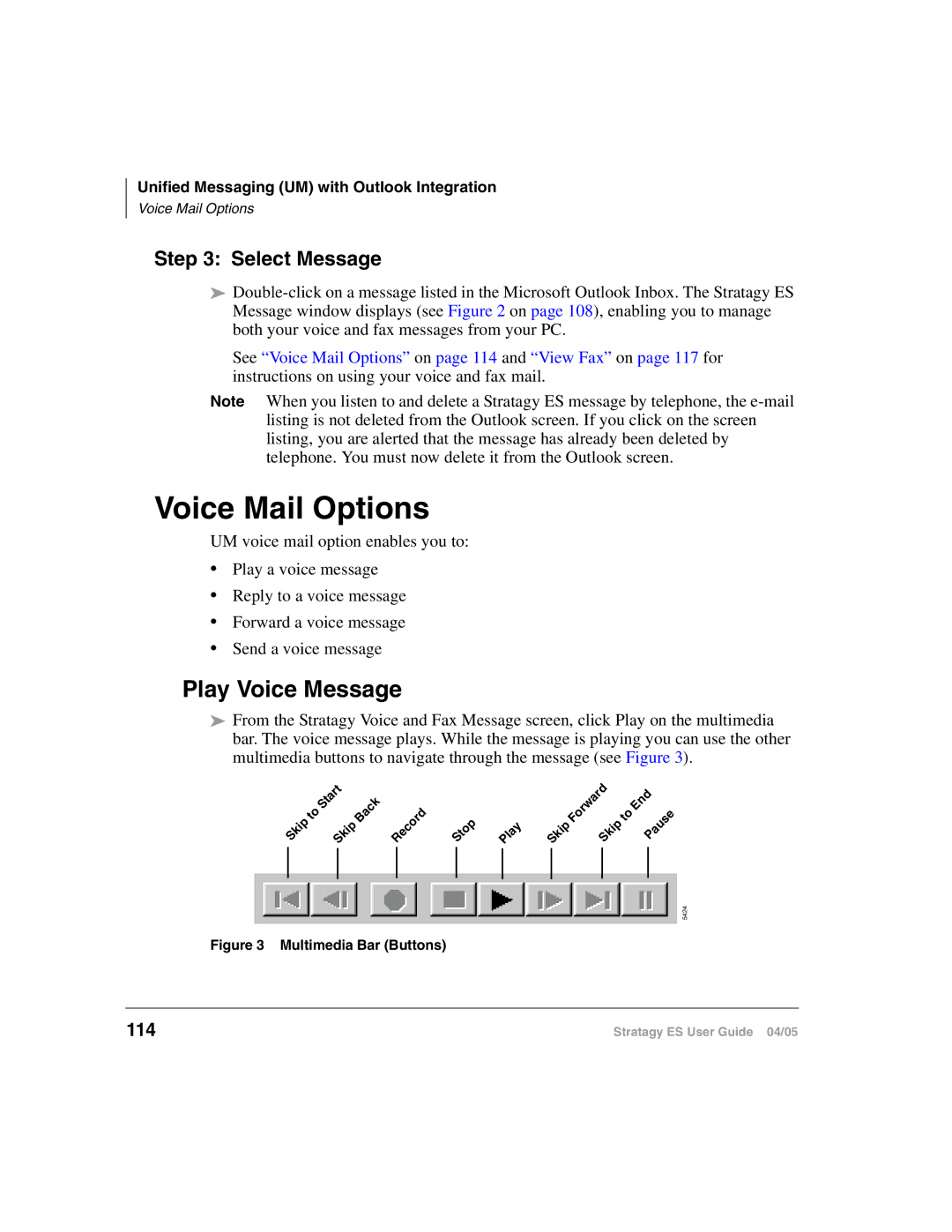 Toshiba IES32, ES48, ES96R2, IES16, ES8 manual Voice Mail Options, Play Voice Message 