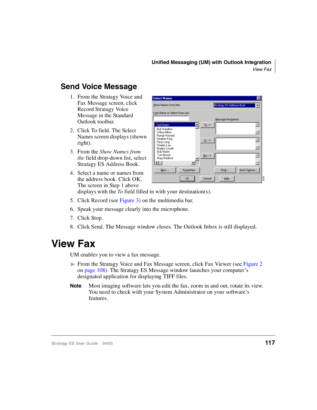 Toshiba ES8, ES48, IES32, ES96R2, IES16 manual View Fax, Send Voice Message, 117 