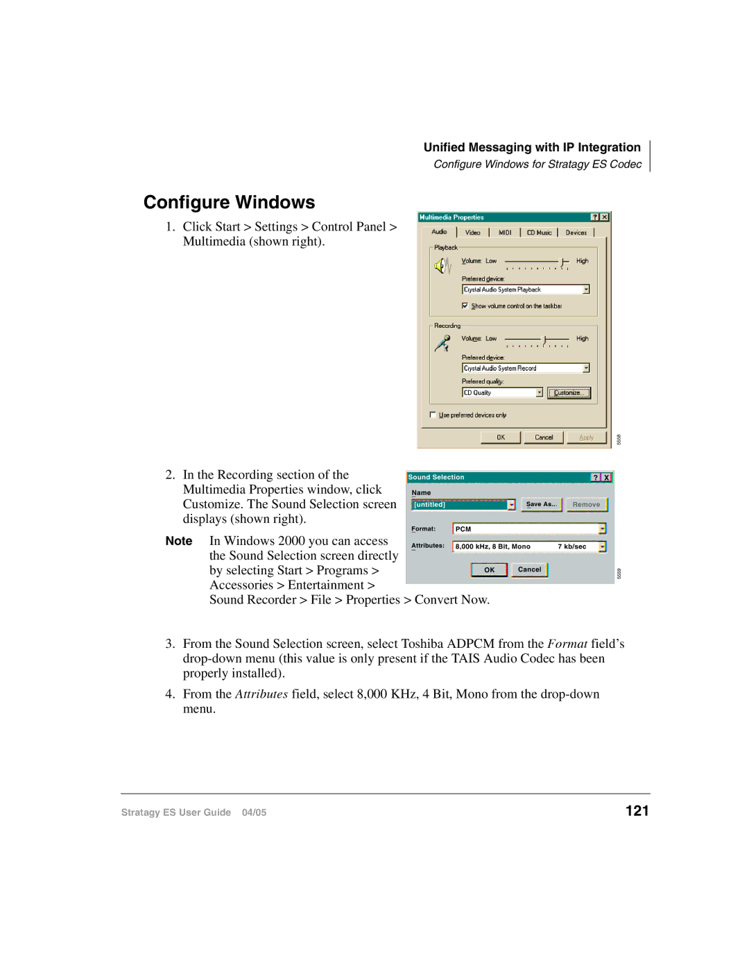 Toshiba IES16, ES48, IES32, ES96R2, ES8 manual Configure Windows, 121 