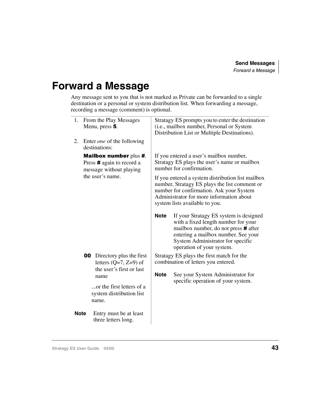 Toshiba ES48, IES32, ES96R2, IES16, ES8 manual Forward a Message 