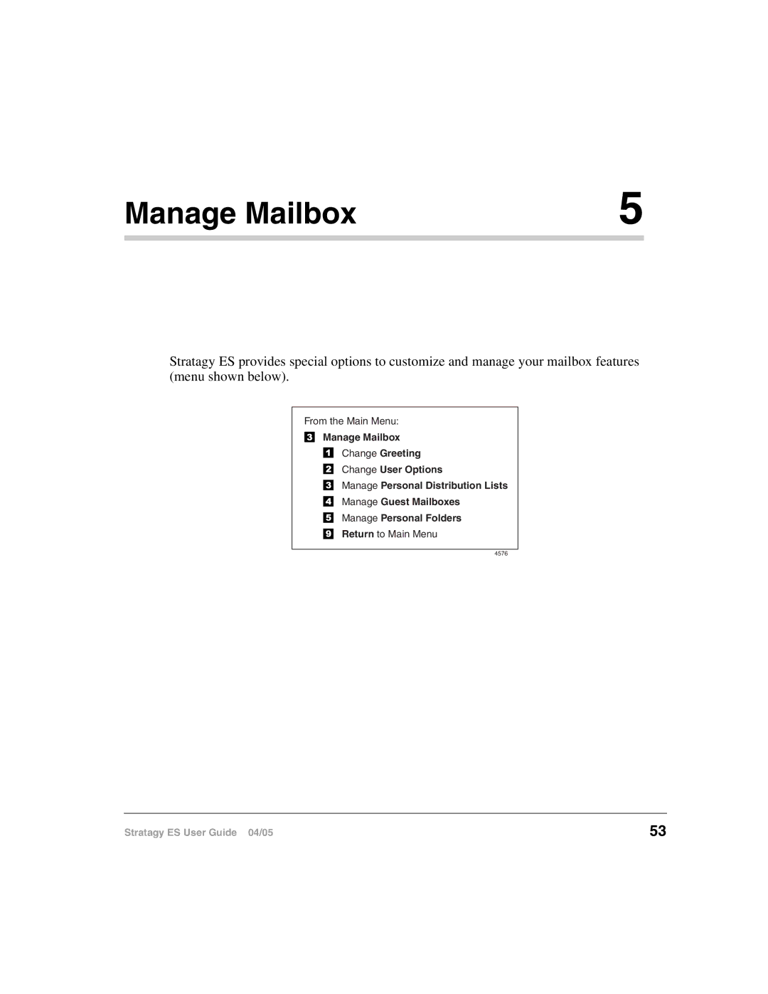 Toshiba ES48, IES32, ES96R2, IES16, ES8 manual Manage Mailbox 